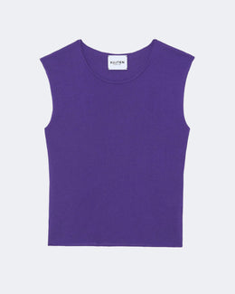 Top en cachemire & soie violet pour femme - Kujten packshot