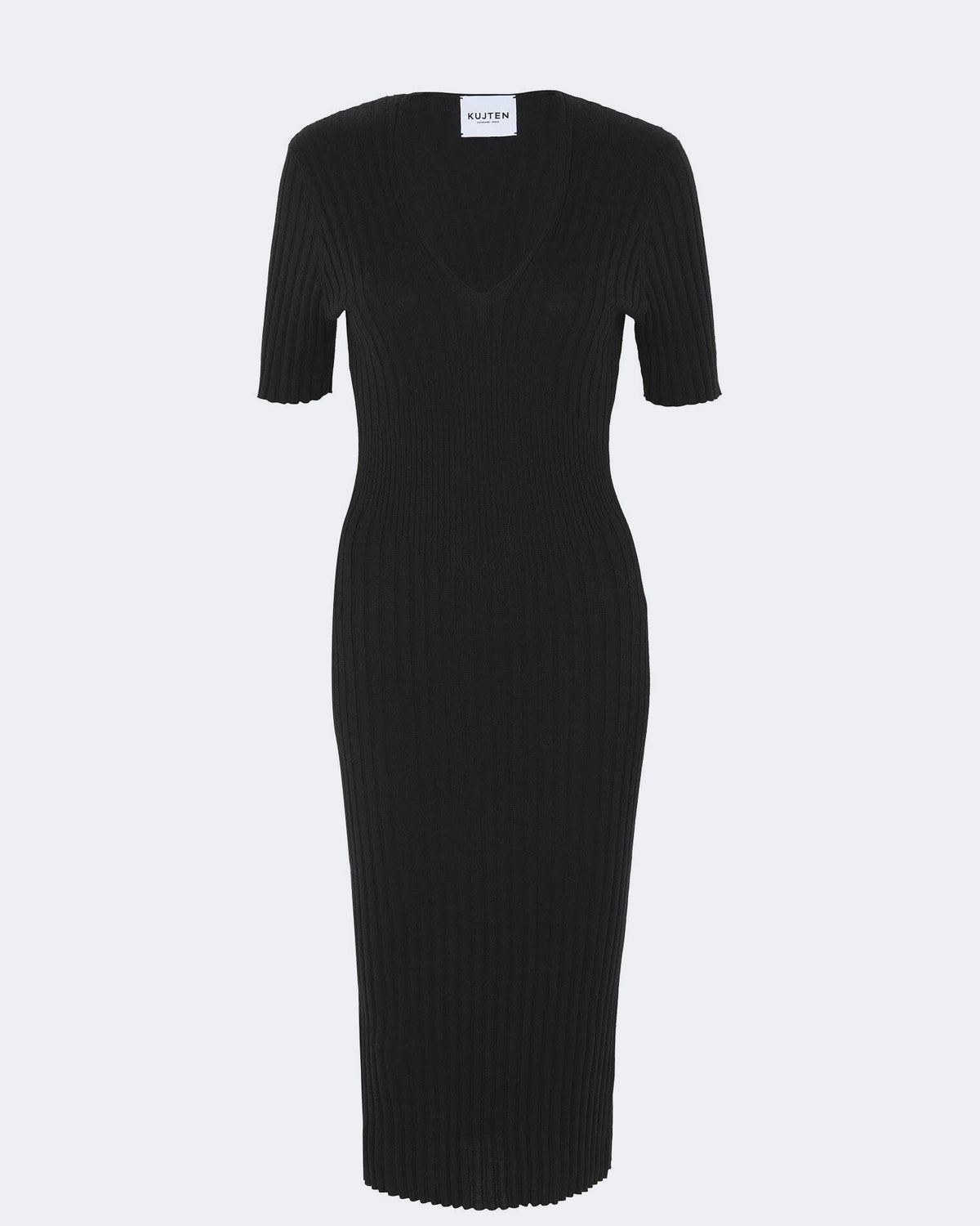 Robe en cachemire & soie noir pour femme - Kujten packshot
