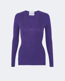 Pull en cachemire & soie violet pour femme - Kujten packshot