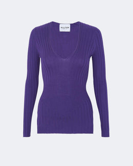 Pull en cachemire & soie violet pour femme - Kujten packshot