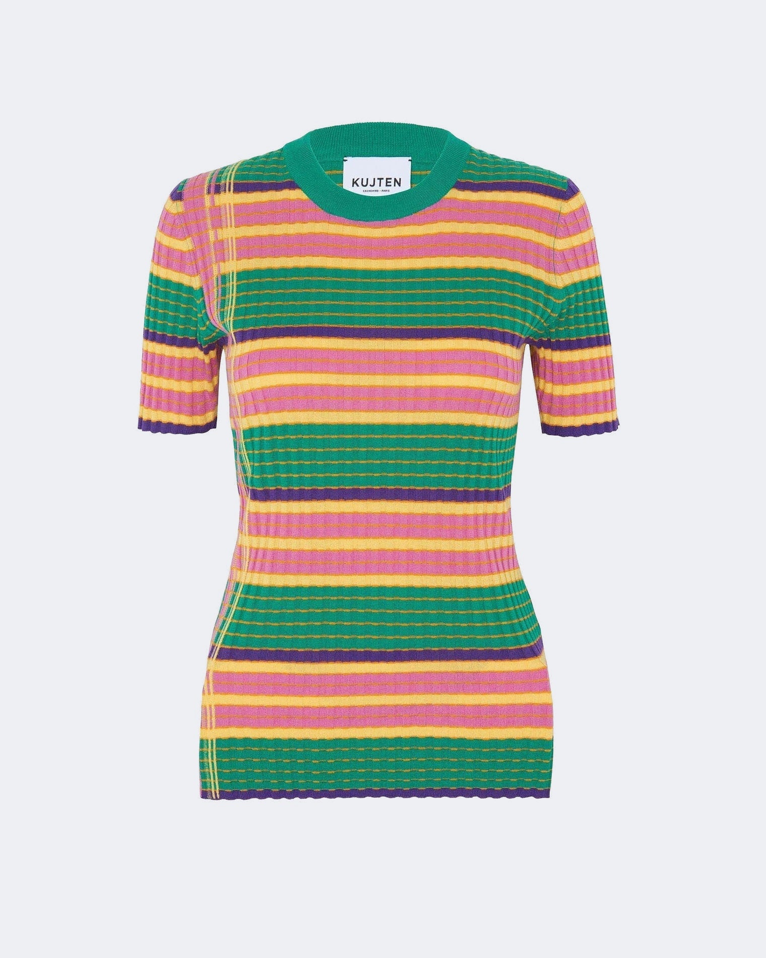 Pull en cachemire & soie vert pour femme - Kujten packshot