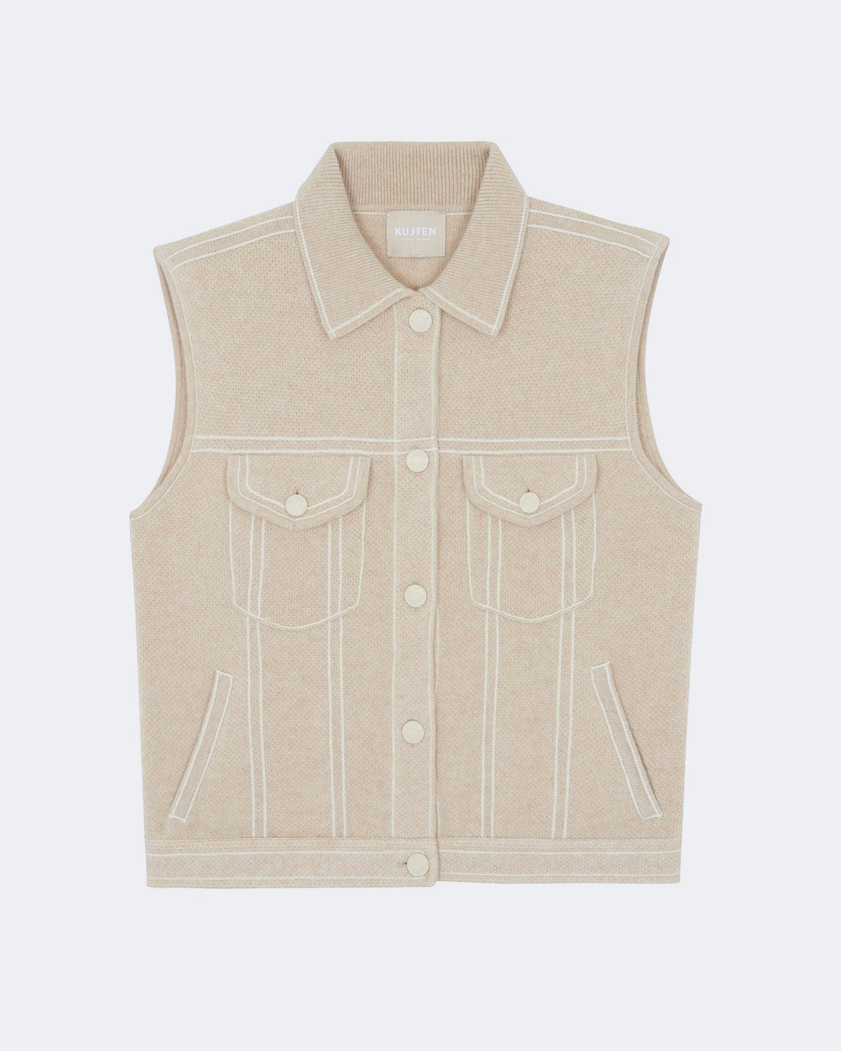 Veste en cachemire beige pour femme - Kujten packshot