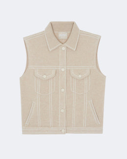 Veste en cachemire beige pour femme - Kujten packshot