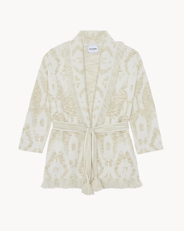 Jacket Miko Ikat organic beige - Image principale