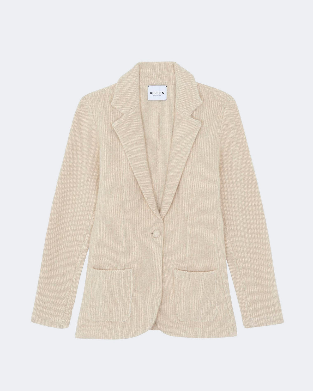 Veste en cachemire beige pour femme - Kujten packshot