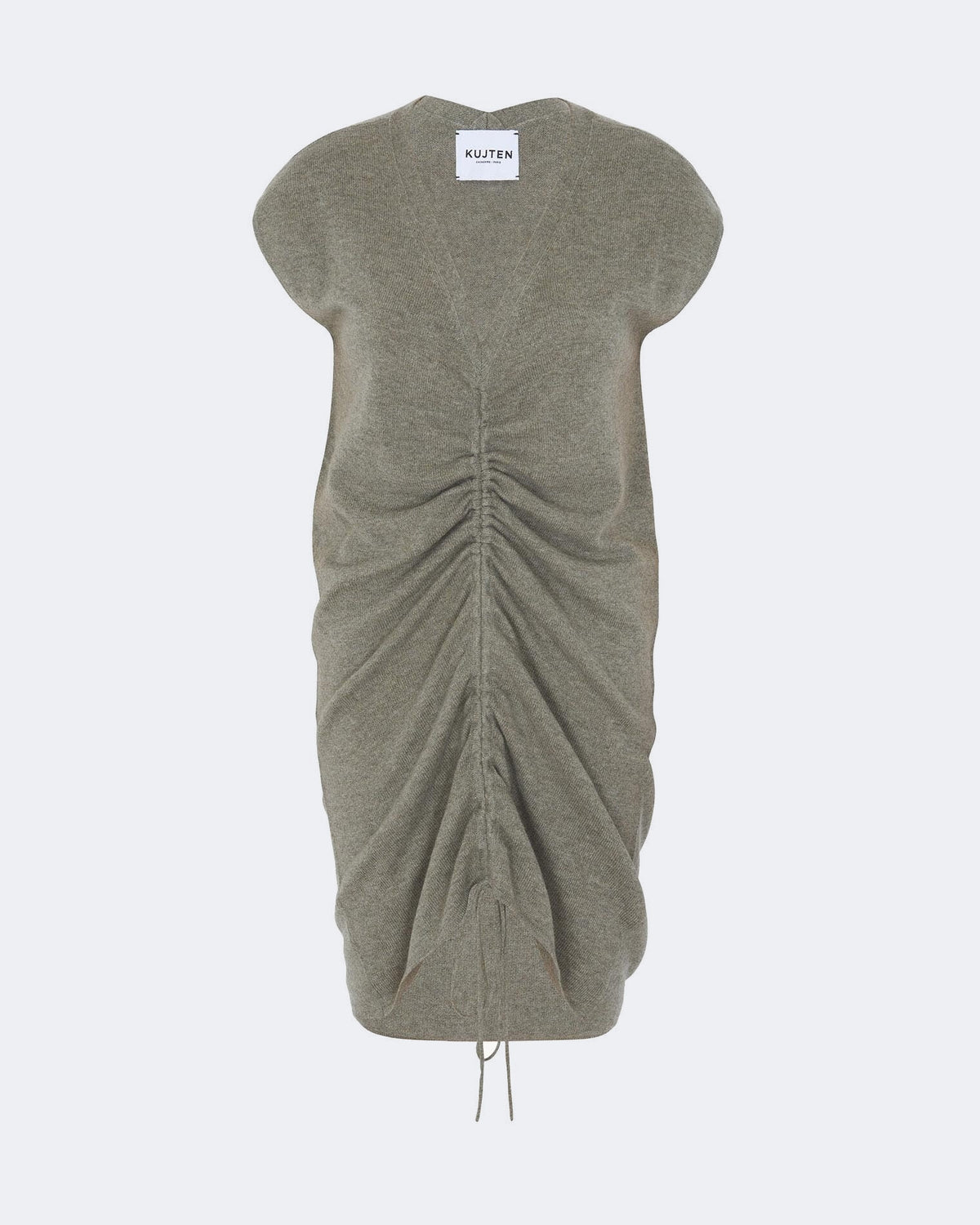 Robe en cachemire kaki pour femme - Kujten packshot