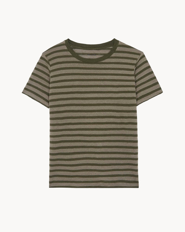 T-Shirt Aya Stripes kaki clair - Image principale