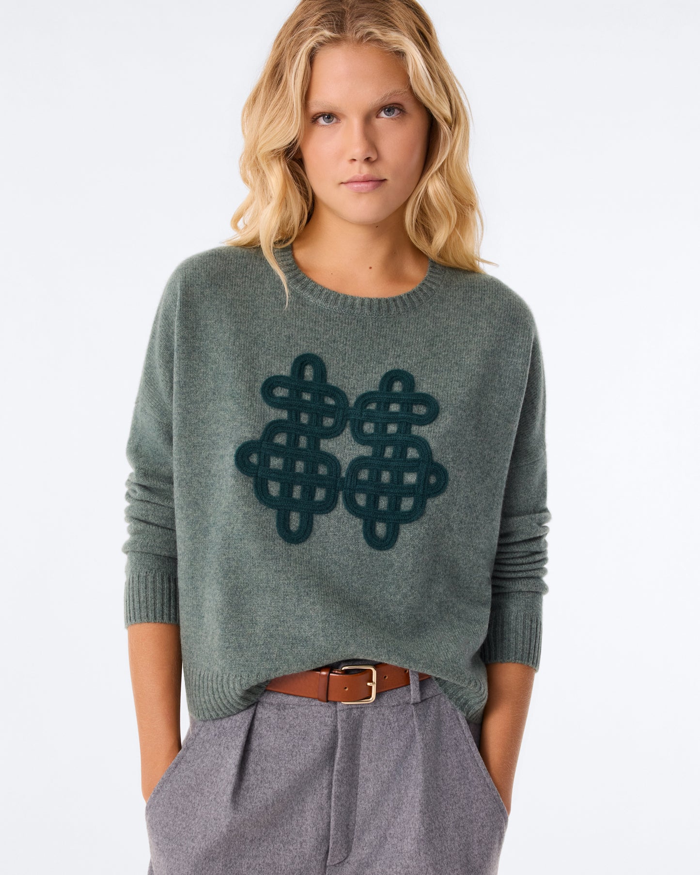 Pull Amelie Symbol vert wakame