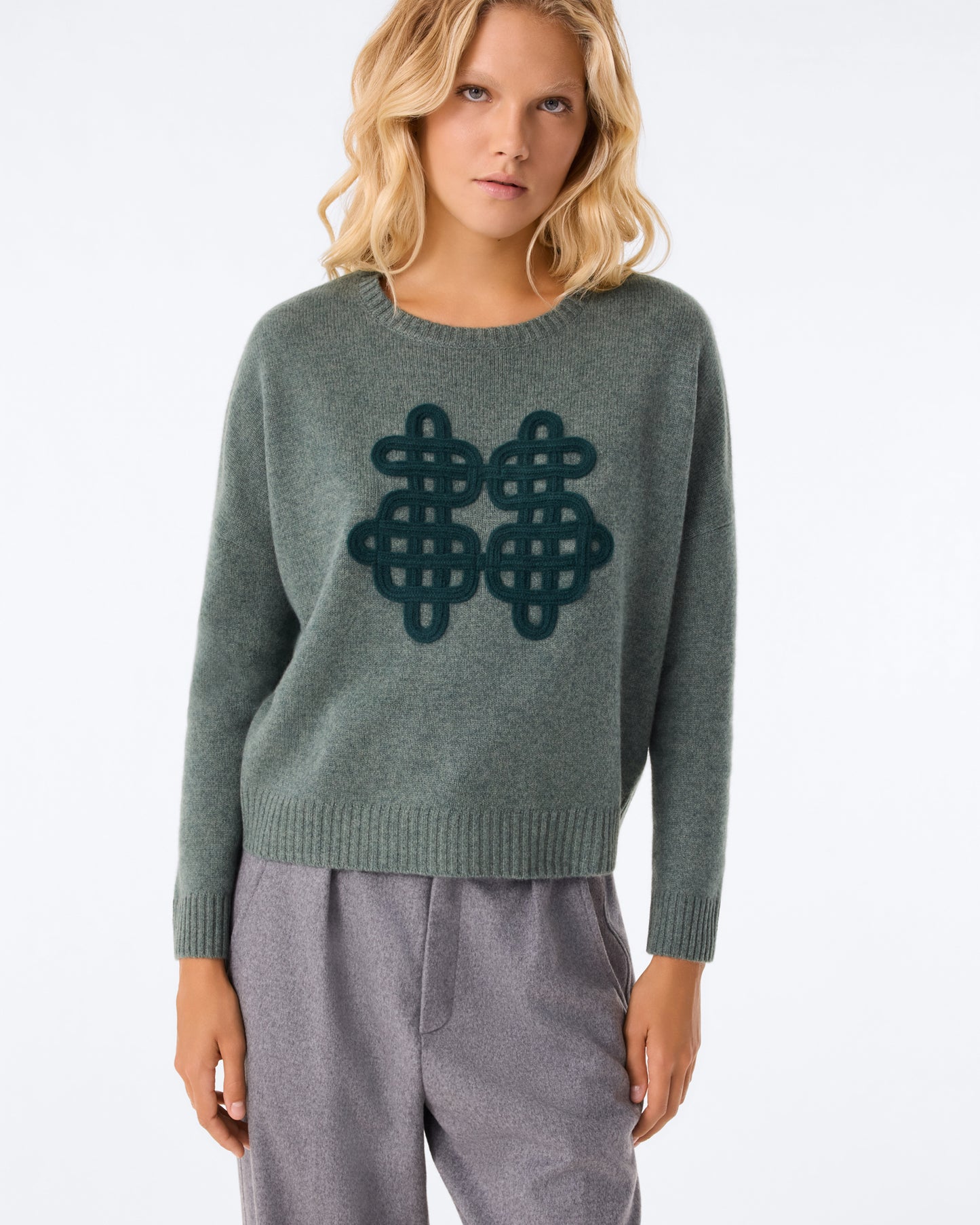 Pull Amelie Symbol vert wakame