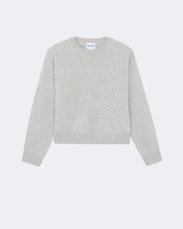 Pull en cachemire blanc et beige pour femme - Kujten packshot