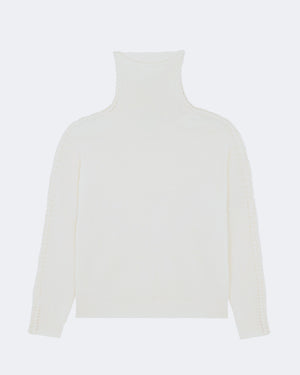 Pull en cachemire blanc pour femme - Kujten packshot