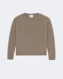Pull en cachemire beige pour femme - Kujten packshot