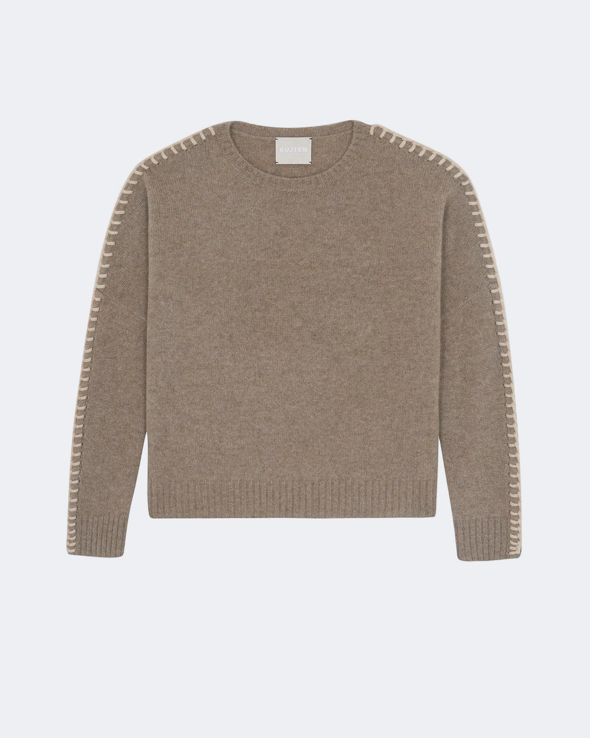Pull en cachemire beige pour femme - Kujten packshot