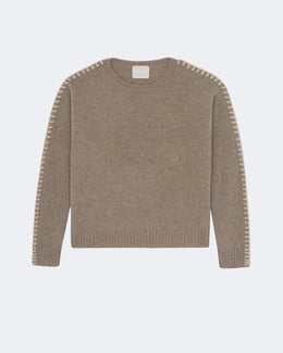 Pull en cachemire beige pour femme - Kujten packshot
