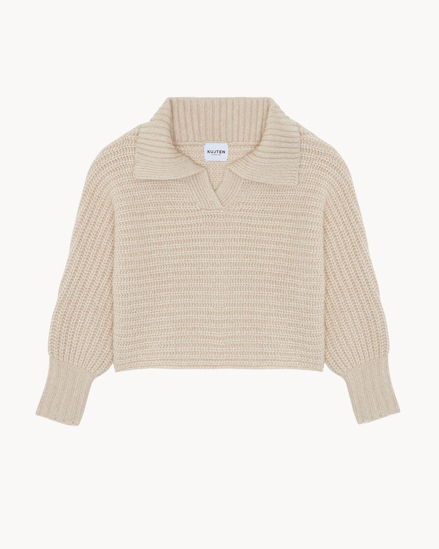 Pull Kimi beige latté mouliné - Image principale