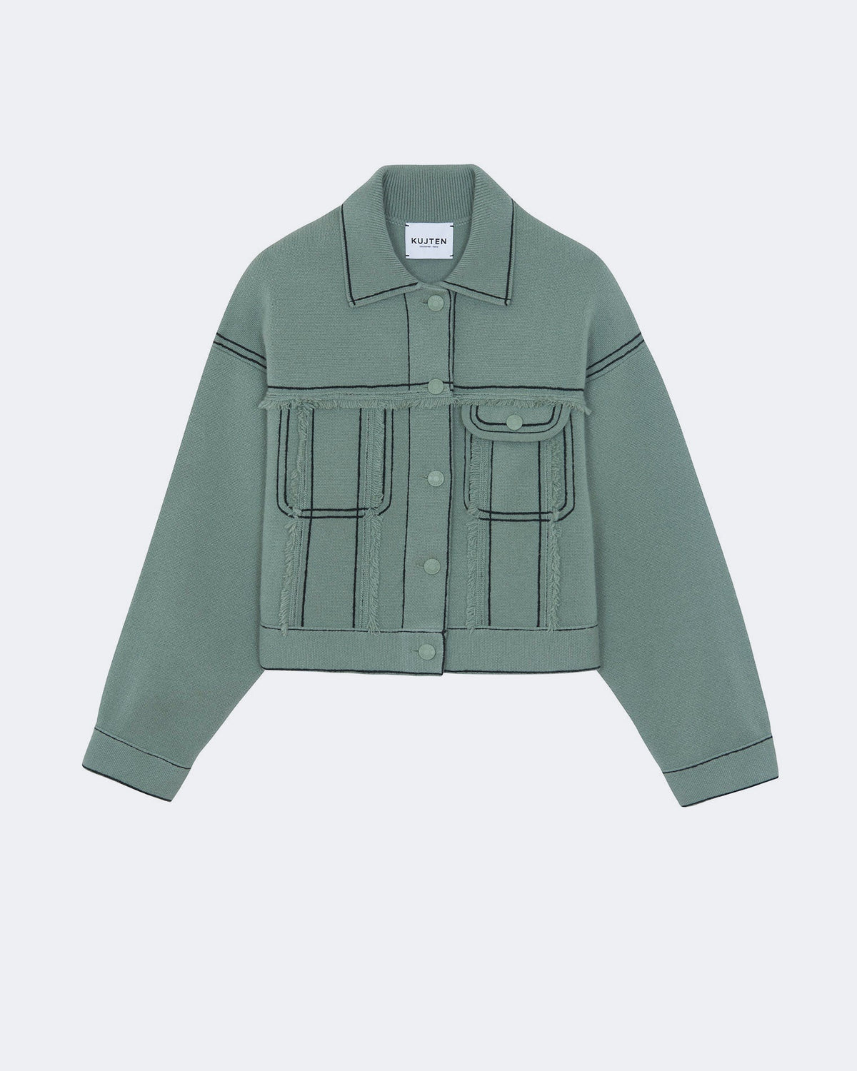 Veste en cachemire kaki pour femme - Kujten packshot