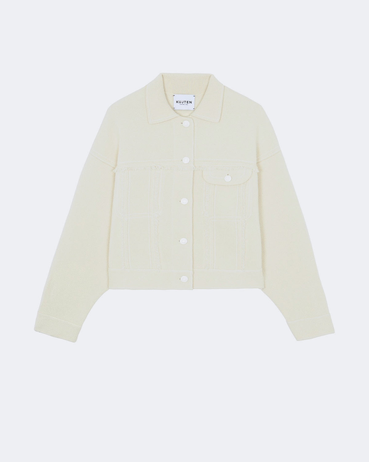 Veste arya cachemire blanc - Kujten packshot