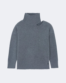 Pull en cachemire gris pour femme - Kujten packshot