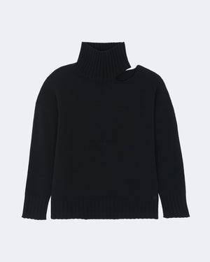 Pull en cachemire noir pour femme - Kujten packshot