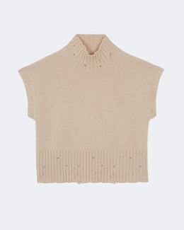 Pull en cachemire beige pour femme - Kujten packshot
