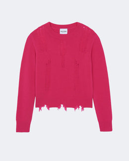Pull en cachemire rose pour femme - Kujten packshot