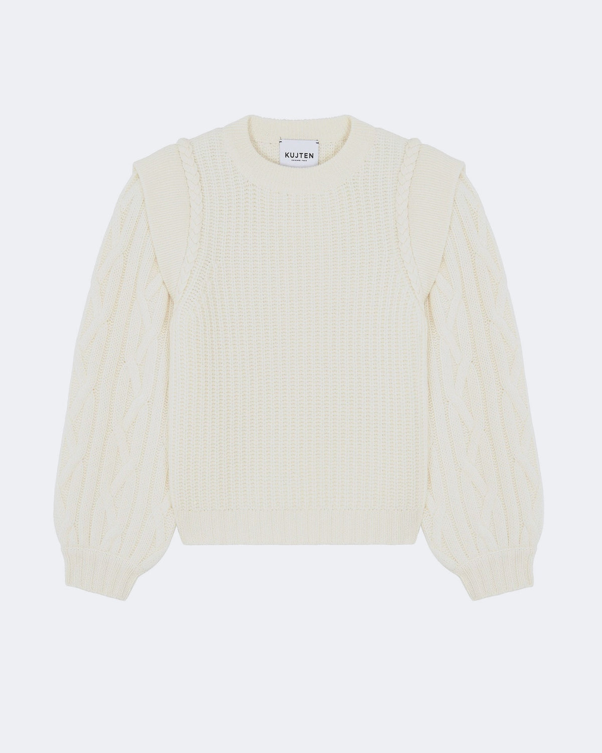 Pull en cachemire blanc pour femme - Kujten packshot