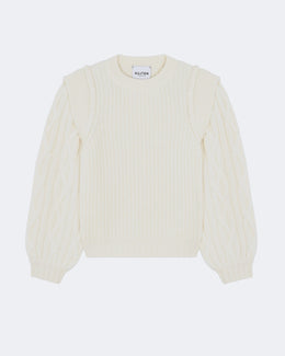Pull en cachemire blanc pour femme - Kujten packshot