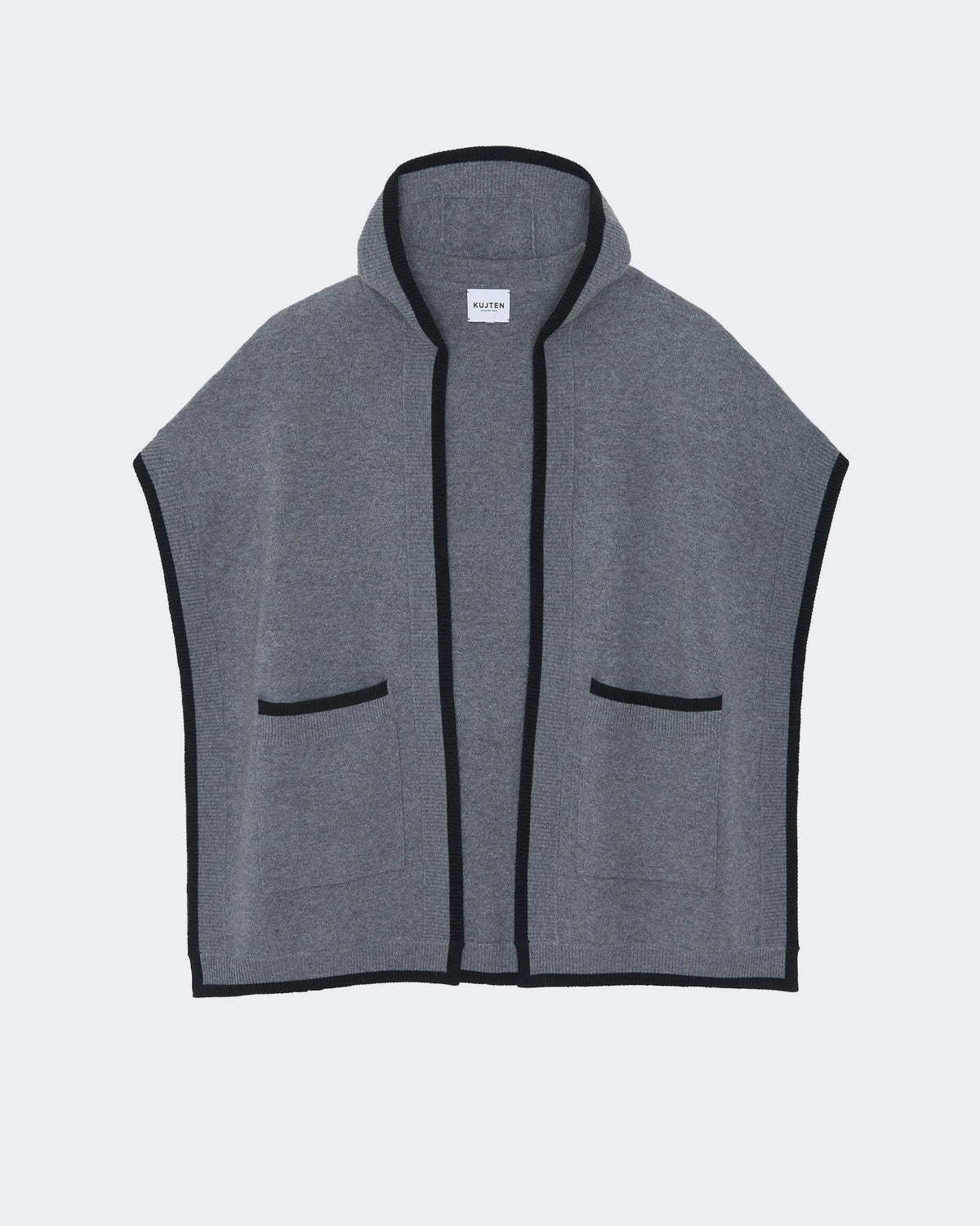 Cape en cachemire gris pour femme - Kujten packshot