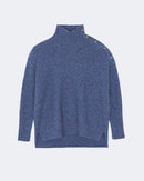 Pull en cachemire bleu pour femme - Kujten packshot