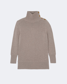 Pull en cachemire marron pour femme - Kujten packshot