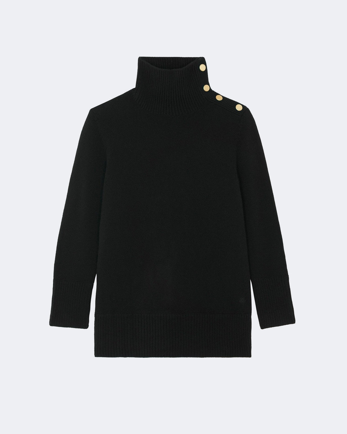 Pull en cachemire noir pour femme - Kujten packshot