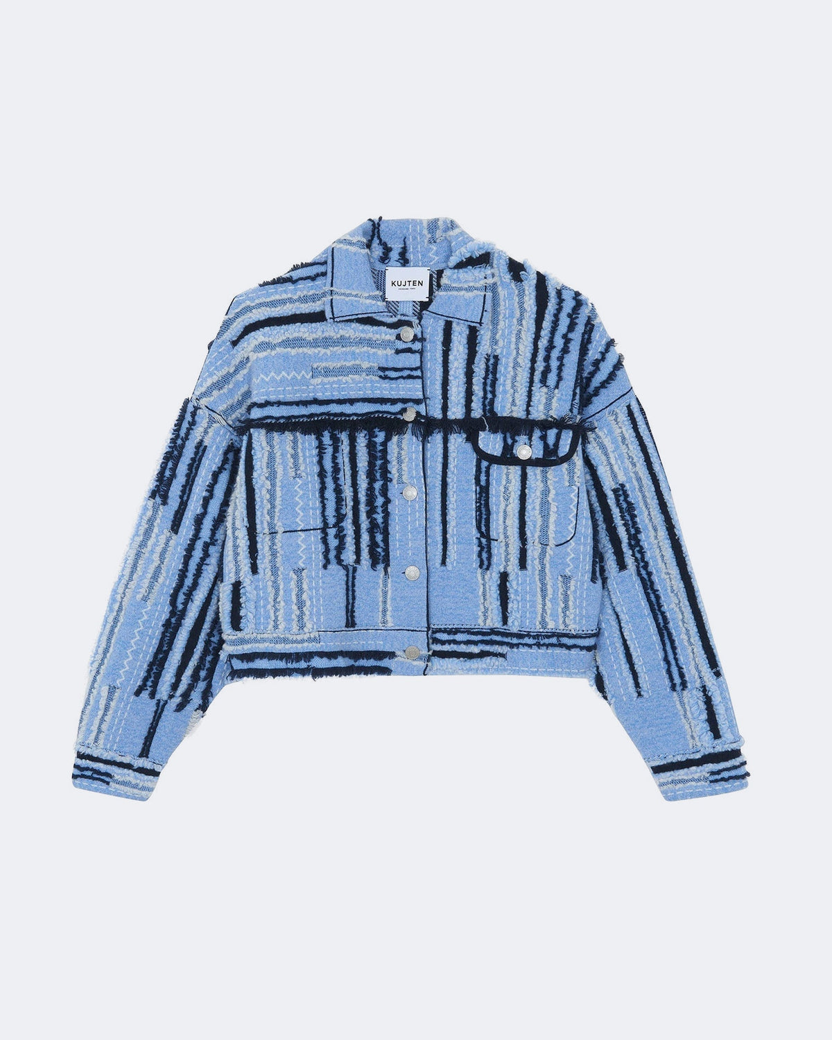 Veste en cachemire bleu pour femme - Kujten packshot