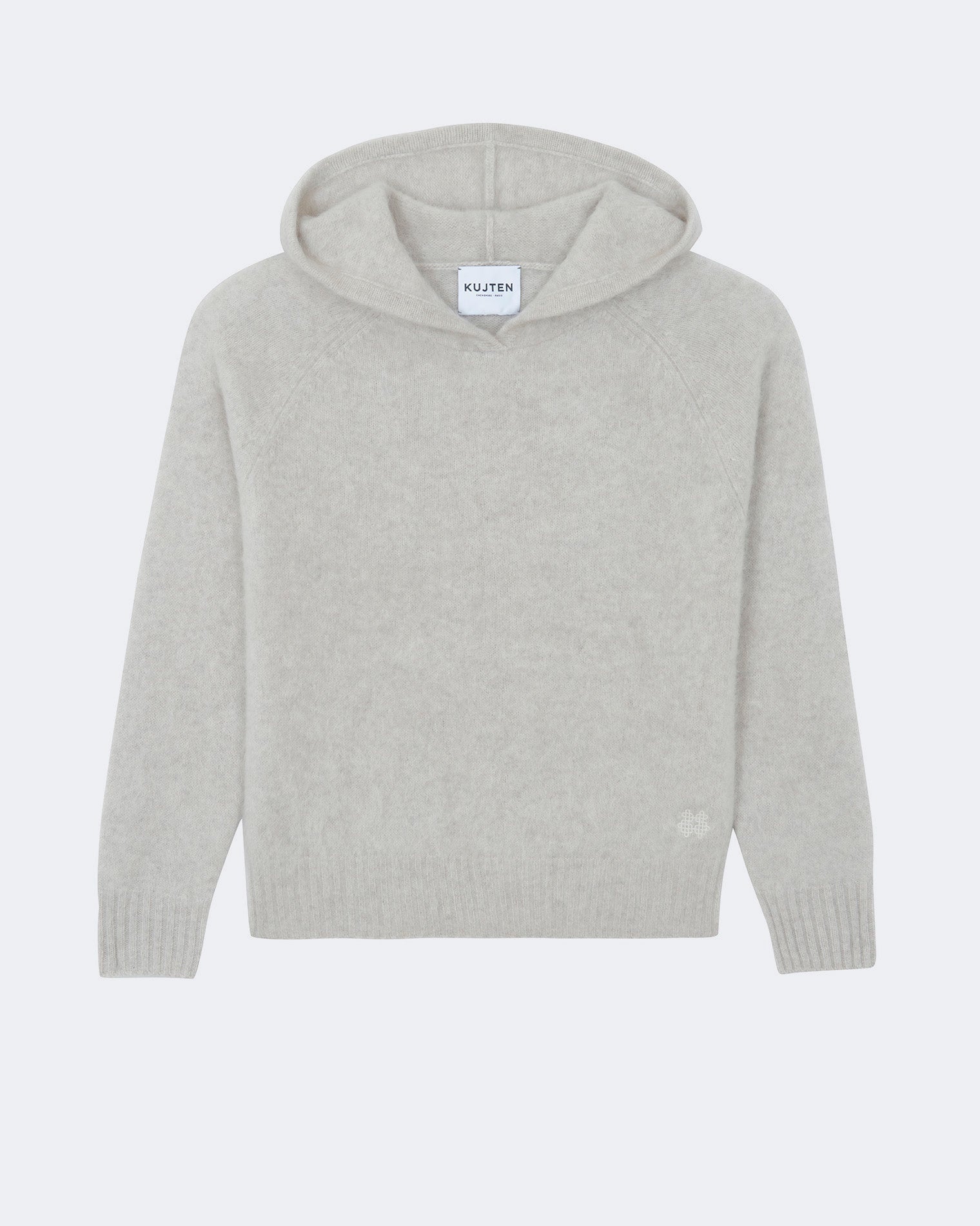 Pull en cachemire blanc et beige pour femme - Kujten packshot