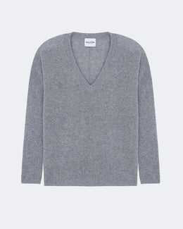 Pull en cachemire gris pour femme - Kujten packshot