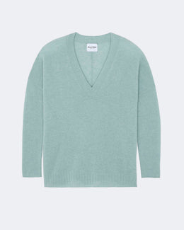 Pull en cachemire vert pour femme - Kujten packshot