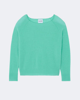 Pull en cachemire vert pour femme - Kujten packshot