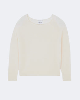 Pull en cachemire blanc pour femme - Kujten packshot