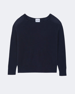 Pull en cachemire bleu pour femme - Kujten packshot