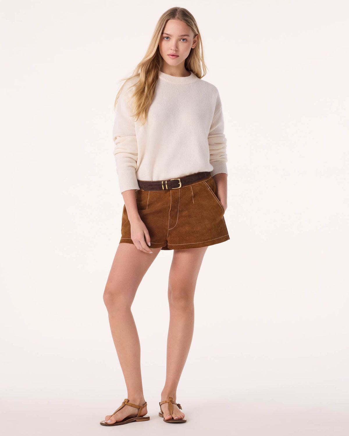Pull en cachemire blanc pour femme - Kujten