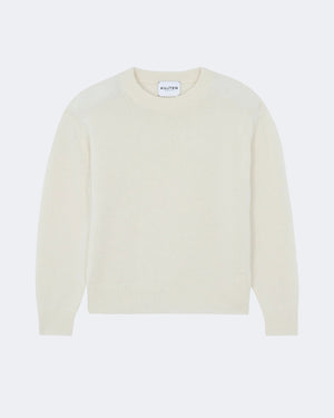 Pull en cachemire blanc pour femme - Kujten packshot