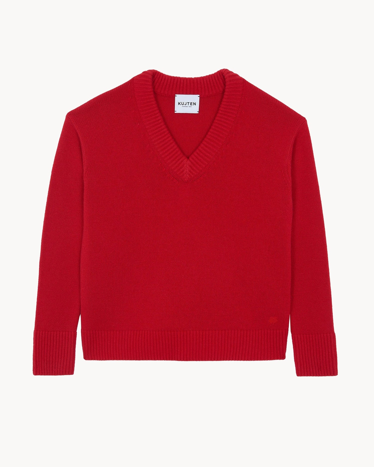 Pull en cachemire rouge pour femme - Kujten packshot