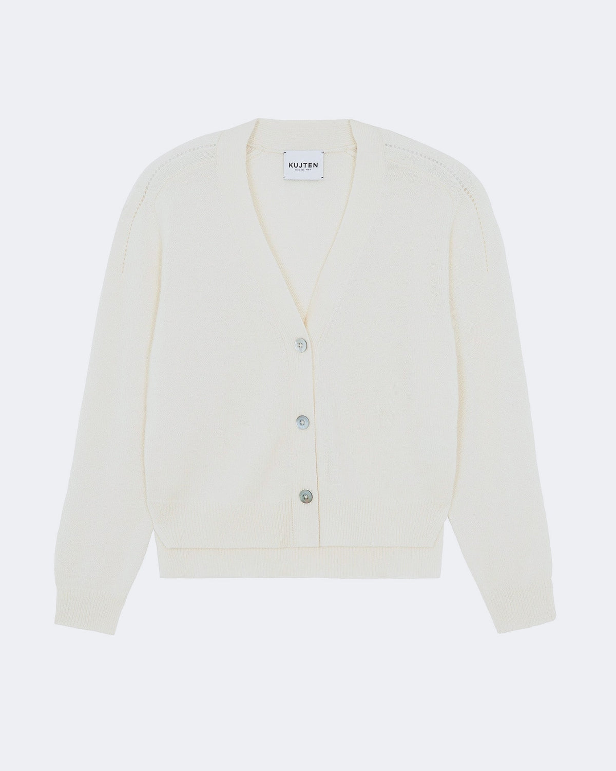 Gilet en cachemire blanc pour femme - Kujten packshot