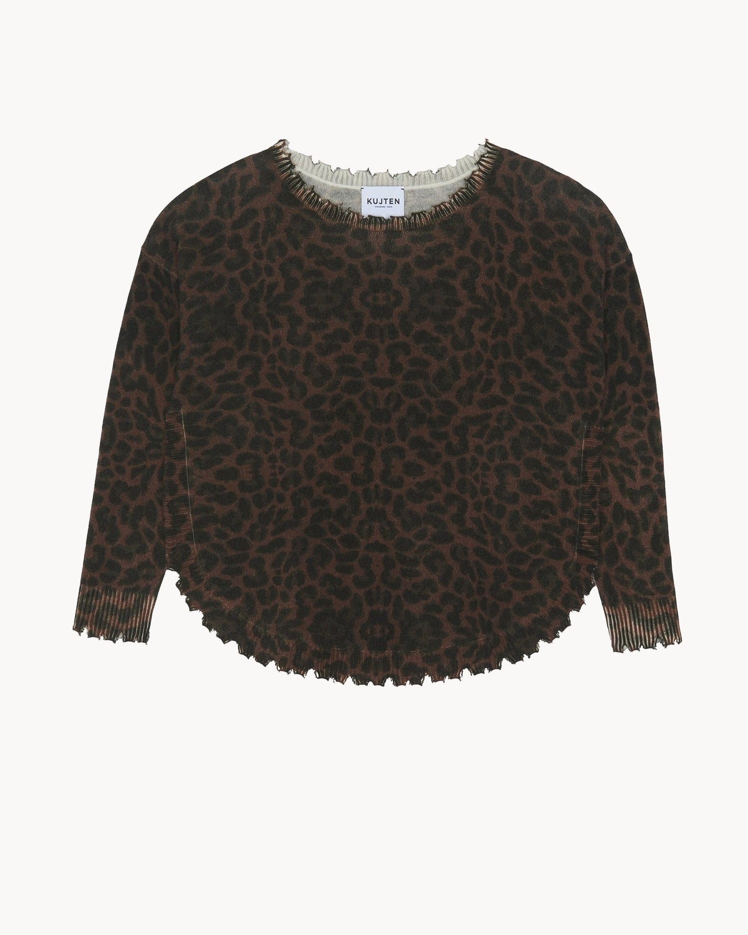 Pull en cachemire marron pour femme - Kujten packshot