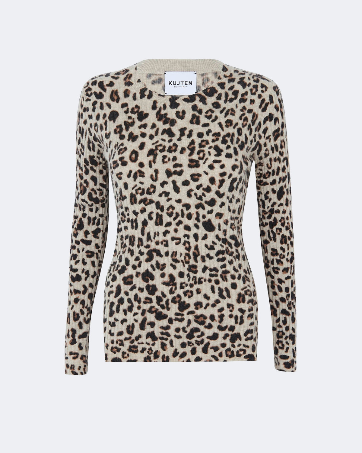 Pull en cachemire blanc et beige pour femme - Kujten packshot