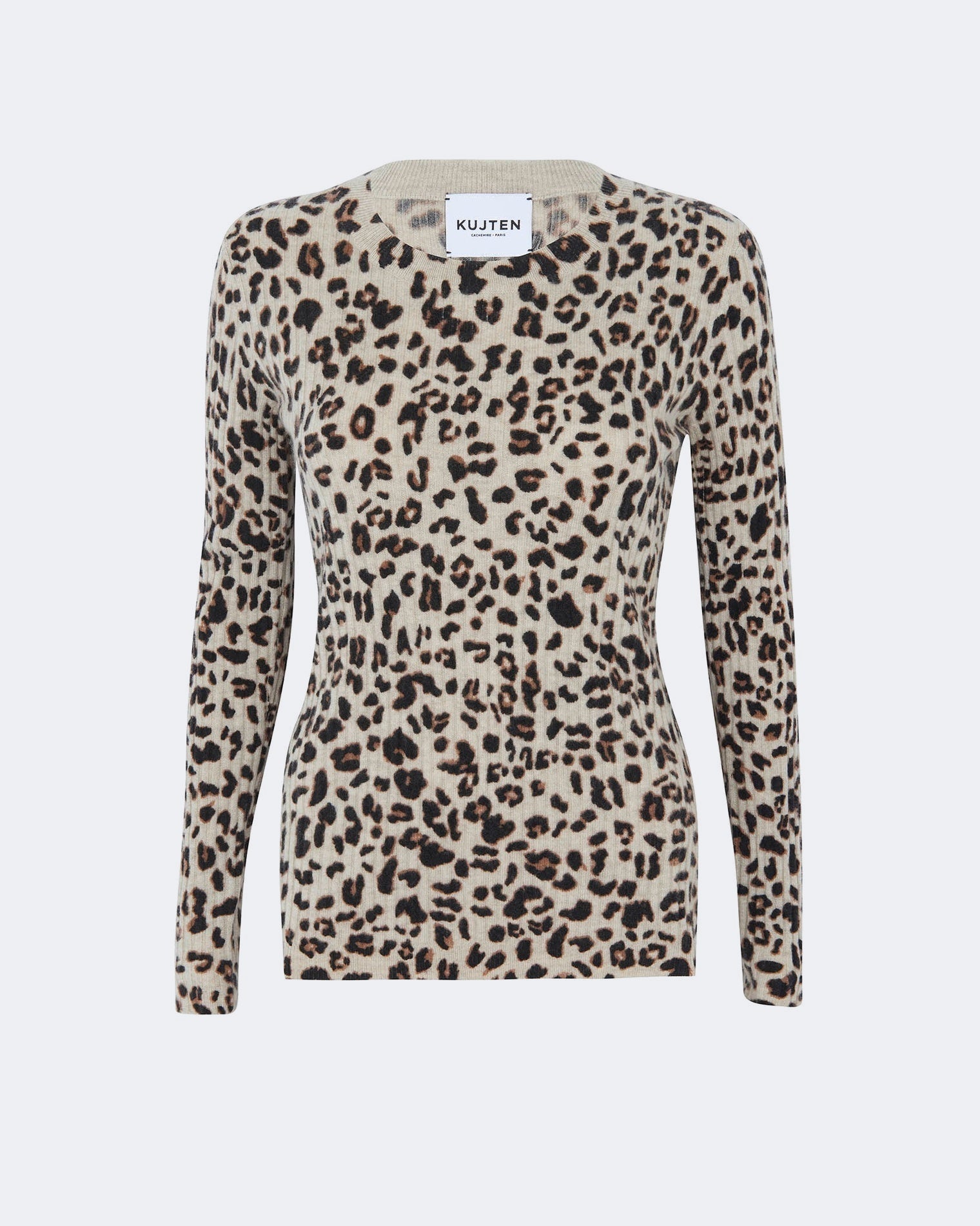 Pull en cachemire blanc et beige pour femme - Kujten packshot