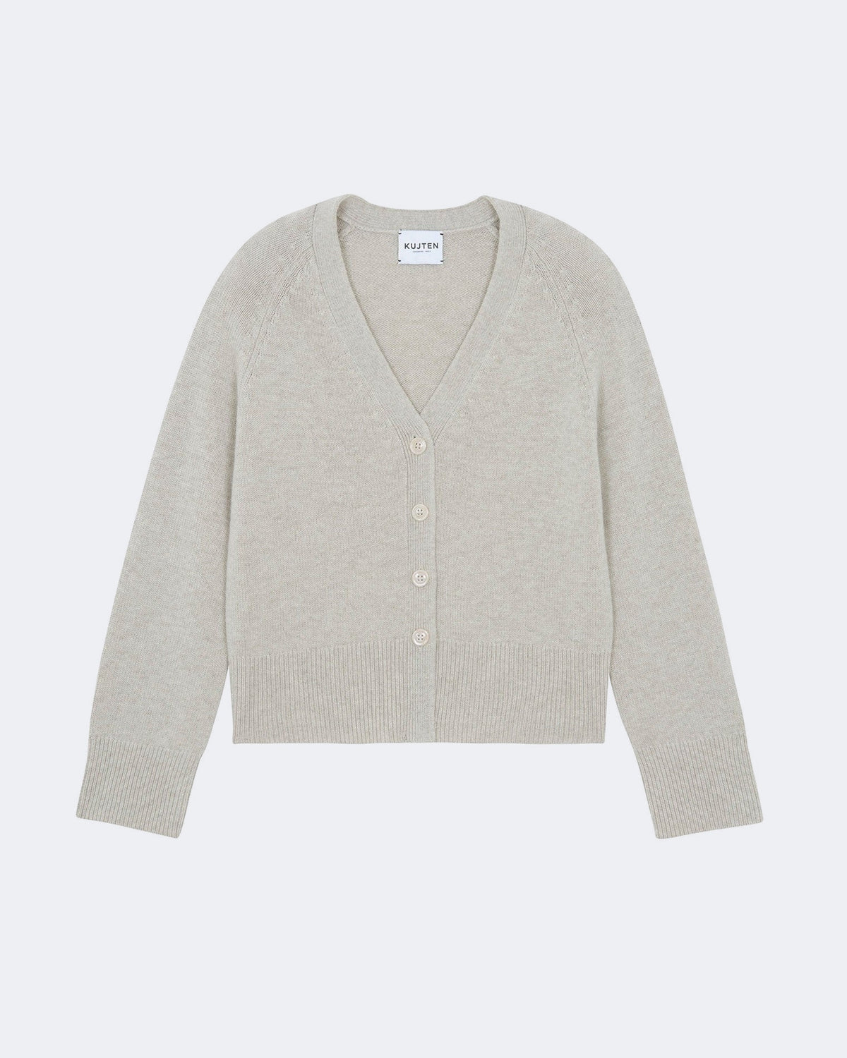 Gilet en cachemire blanc et beige pour femme - Kujten packshot
