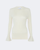 Pull en cachemire blanc pour femme - Kujten packshot