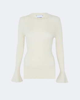 Pull en cachemire blanc pour femme - Kujten packshot