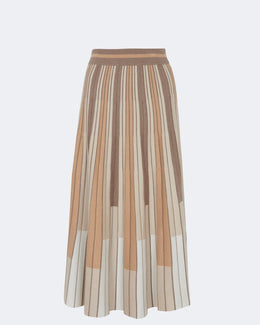 Jupe en cachemire & soie beige pour femme - Kujten packshot