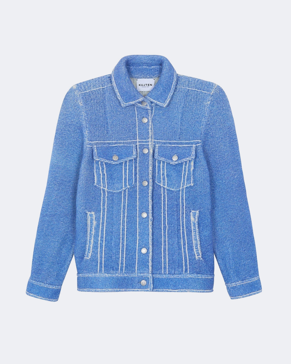 Veste en cachemire bleu pour femme - Kujten packshot